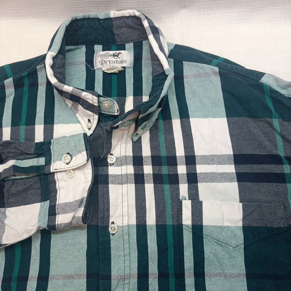 Drysdales Big Man Contemporary Fit Plaid Extra Long Tail Button Up‎ Shirt XXL